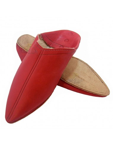 Babouche traditionnel rouge babouche de Marrakech  bout pointu