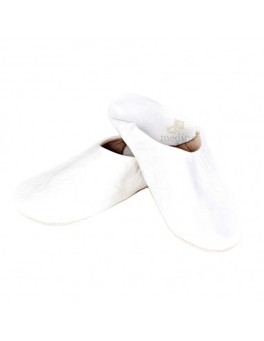 Babouche Kenza blanc Babouche marocaine en cuir vritable alliance du confort et de llgance