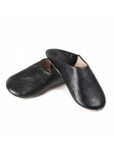 Babouche Kenza noir Babouche marocaine en cuir vritable alliance du confort et de llgance
