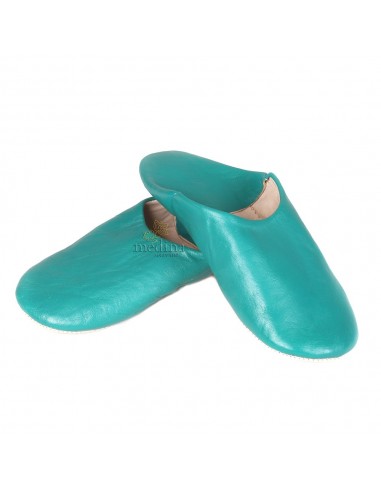 Babouche Kenza turquoise Babouche marocaine en cuir vritable alliance du confort et de llgance
