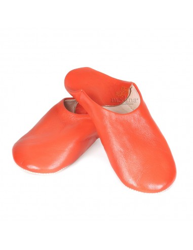 Babouche Kenza orange Babouche marocaine en cuir vritable alliance du confort et de llgance