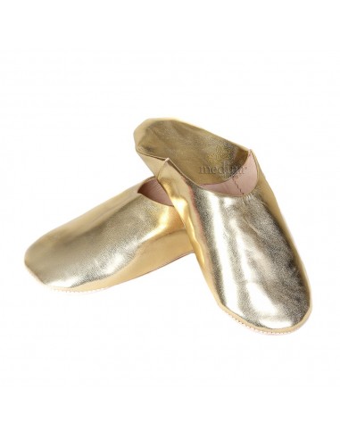 Babouche Kenza couleur Or Babouche marocaine en cuir vritable alliance du confort et de llgance