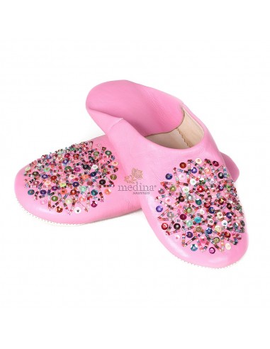 Babouche Essaouira rose babouche marocaine en cuir veritable