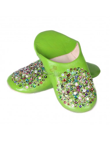 Babouche Essaouira pistache babouche marocaine en cuir veritable