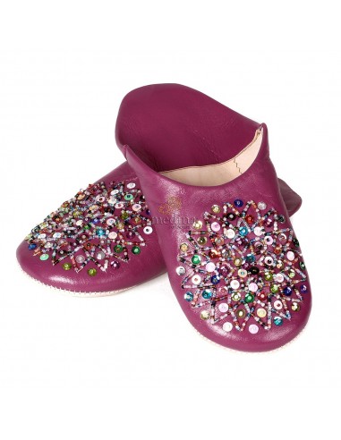 Babouche Essaouira fuchsia babouche marocaine en cuir veritable