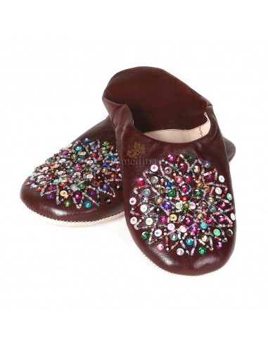 Babouche Essaouira marron babouche marocaine en cuir veritable