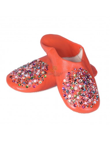 Babouche Essaouira orange babouche marocaine en cuir veritable