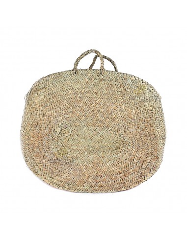 Panier marocain classique rond avec poignes en corde tresse