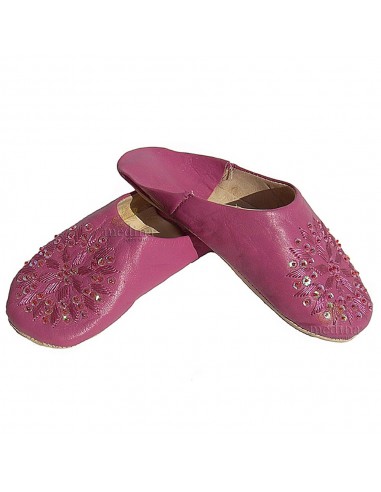 Babouche paillettes brodes babouche Femme modle Galia violet