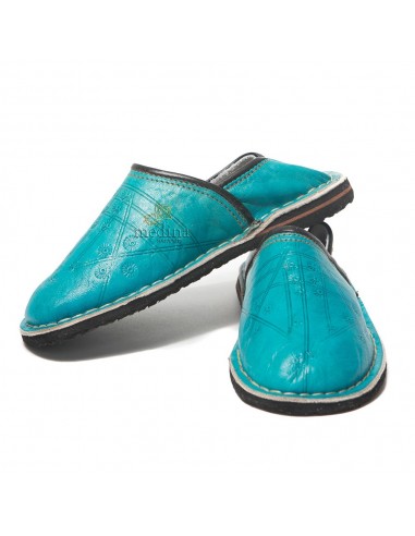 Babouche Touareg enfant mixte turquoise babouches confortables et solides chaussons marocaines robustes