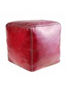 Pouf marocain cube bordeau pouf carre artisanal en cuir veritable
