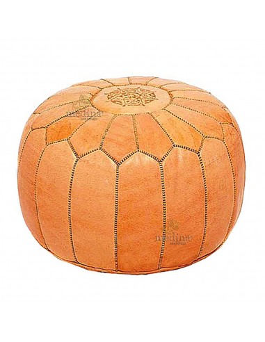 Pouf design marocain en cuir naturel pouf en cuir veritable fait main