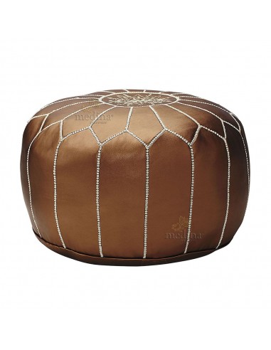 Pouf design cuir marocain Cuivre pouf en cuir veritable fait main
