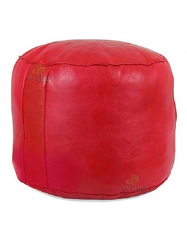 Pouf rond rosace rouge pouf fait main...