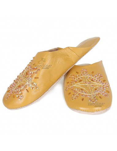 Babouche marocaine originales Paloma moutarde