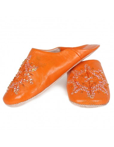Babouche marocaine originales Paloma orange