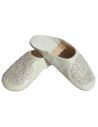 Babouche paillettes brodes babouche Femme modle Galia blanche
