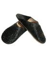 Babouche paillettes brodes babouche Femme modle Galia noir