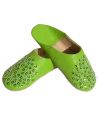 Babouche paillettes brodes babouche Femme modle Galia pistache