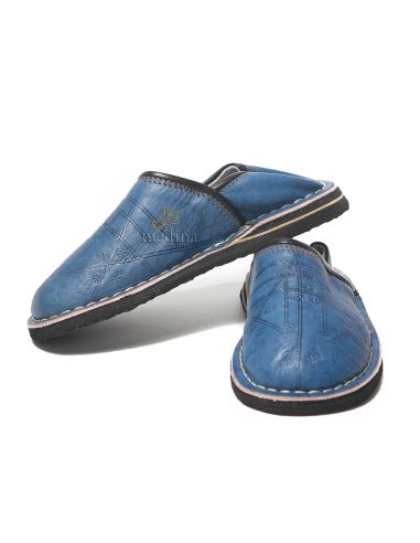 Babouche Touareg enfant mixte bleu jeans babouches confortables et solides chaussons marocaines robustes