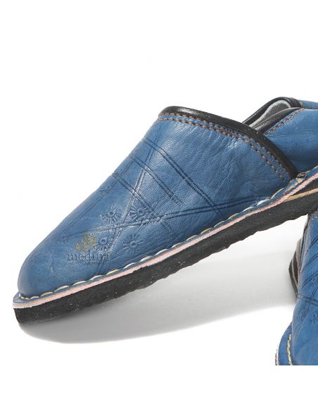 Babouche Touareg enfant mixte bleu jeans babouches confortables et solides chaussons marocaines robustes