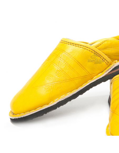 Babouche Touareg enfant mixte couleur jaune babouches confortables et solides chaussons robustes