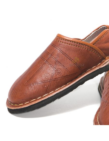 Babouche Touareg enfant mixte couleur camel babouches confortables et solides chaussons robustes