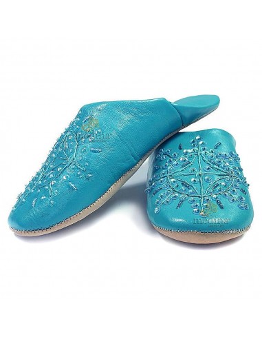 Babouche marocaine originales Paloma turquoise