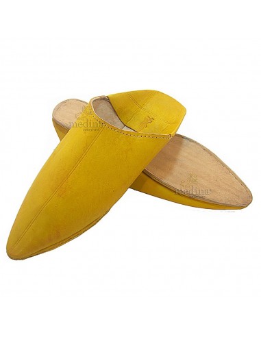 Babouche traditionnel jaune babouche de Marrakech  bout pointu