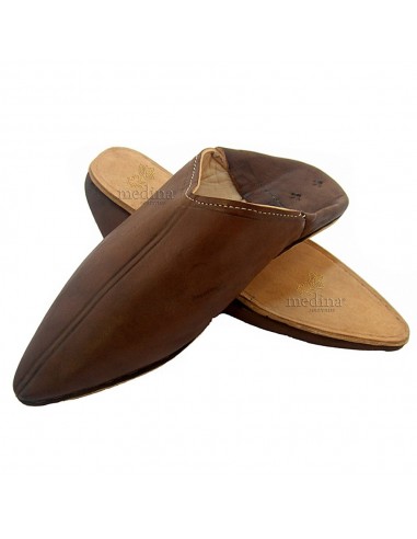 Babouche traditionnel marron babouche de Marrakech  bout pointu